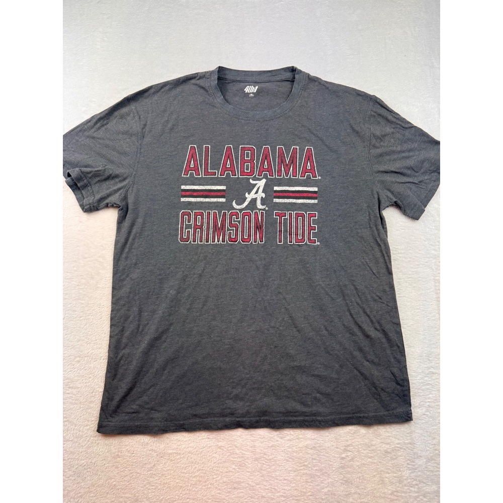 4th and 1 Alabama Crimson Tide T-Shirt Mens XXL Gray Heather Graphic Tee NCAA